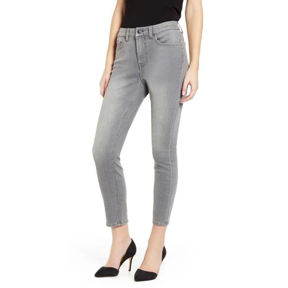 7 For All Mankind Denim - JEN7 BY 7 For All Mankind NWT Silver Grey High Waisted Ankle Skinny Jeans